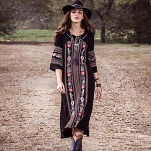 Women Dress Embroidery Bohemian long Beach Dress fits Size S,M,L